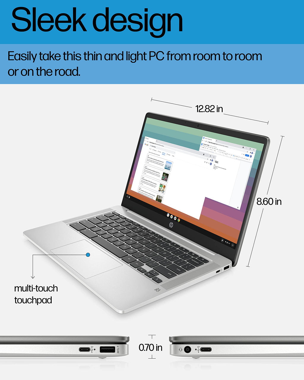 14" Chromebook, Intel Celeron N4120, 4 GB RAM, 64 GB SSD, Chrome OS H784