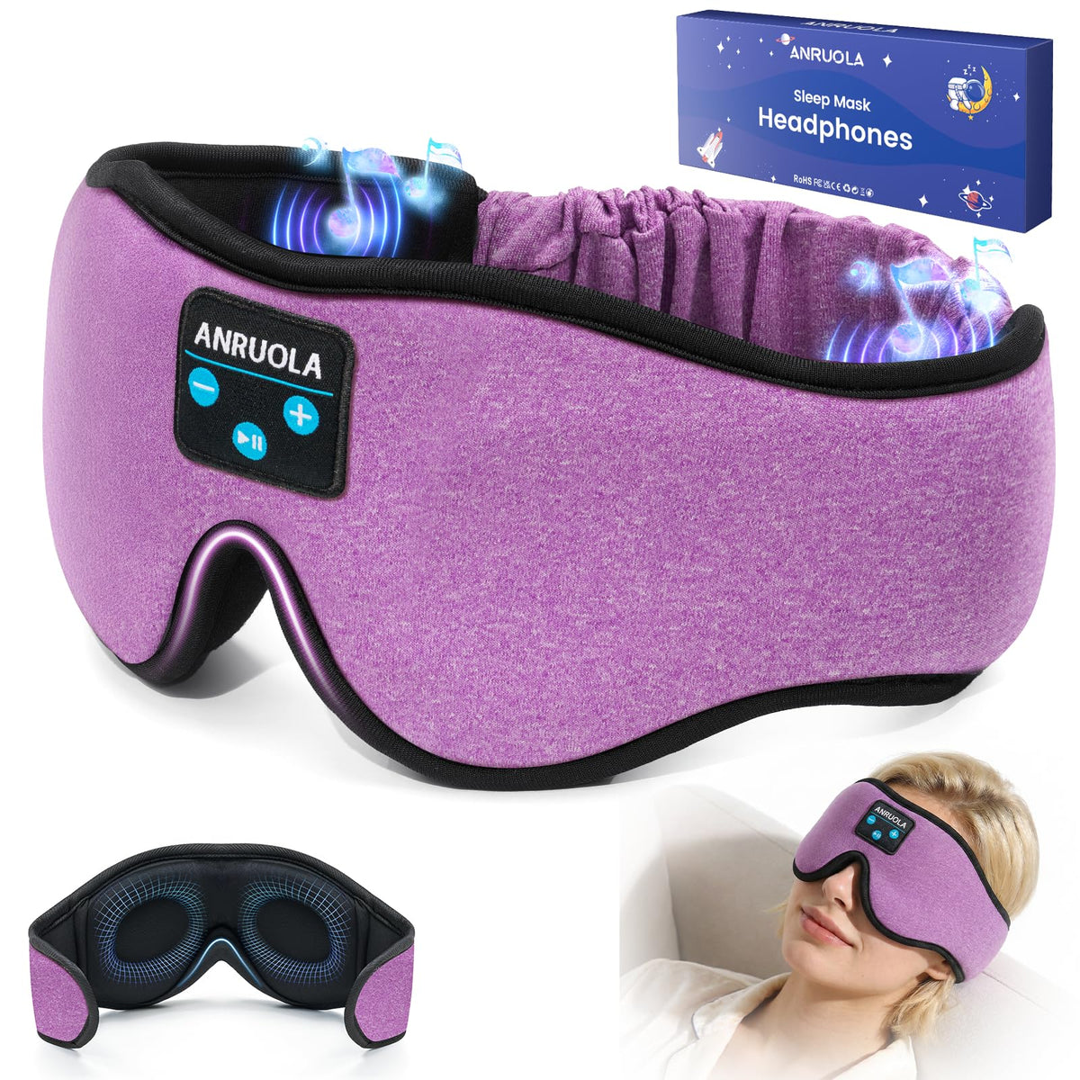 Bluetooth Sleep Mask with Blackout Eye Mask X6560