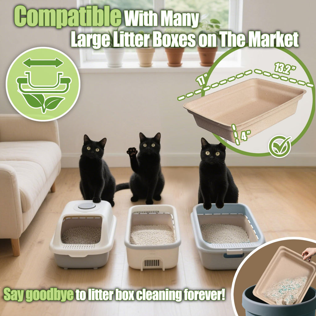 Disposable Litter Box for Cats Large 2/4/6/8-Pack 17.5X 13.5in Leak-Proof L813947