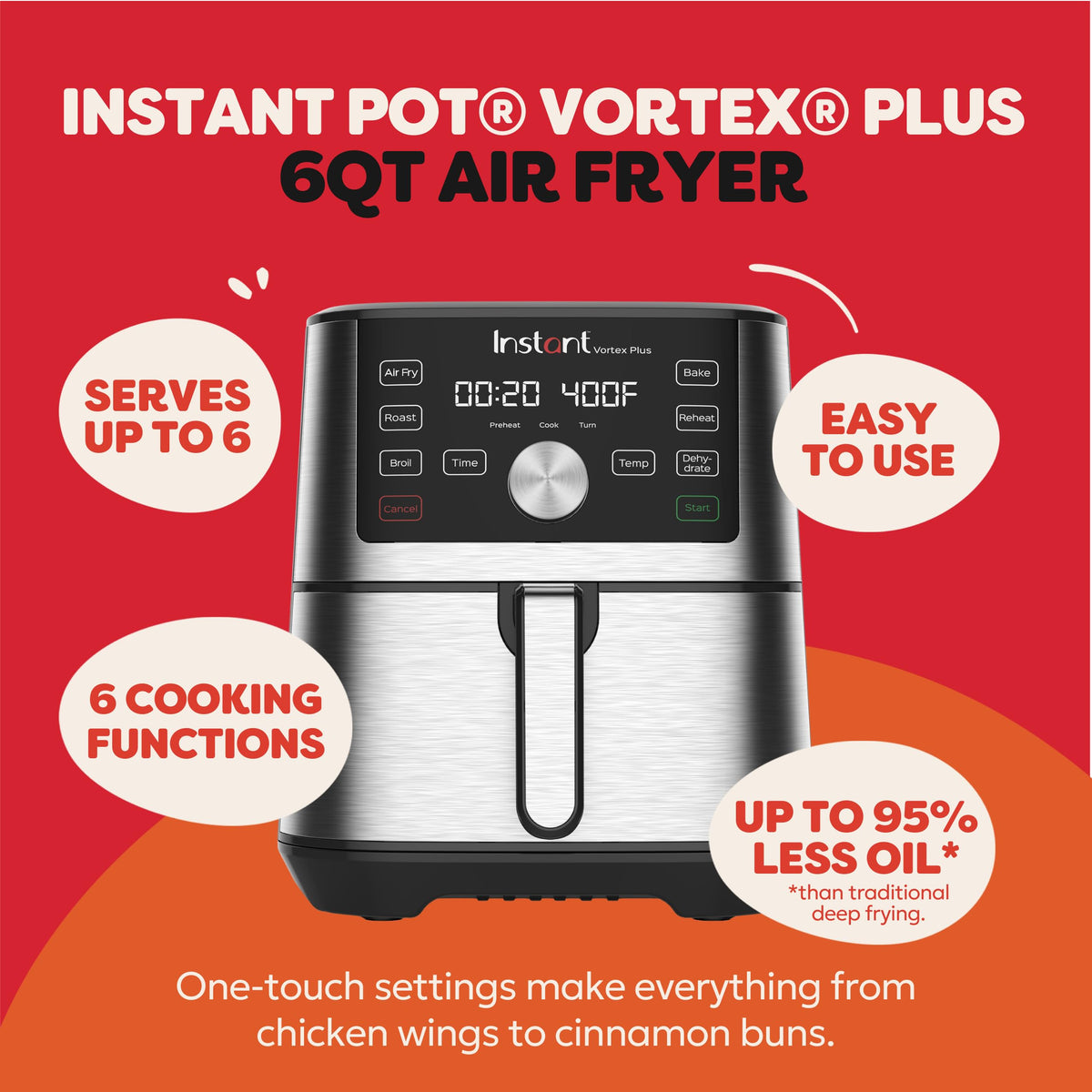 6-in-1 Stainless Steel Air Fryer Y346167