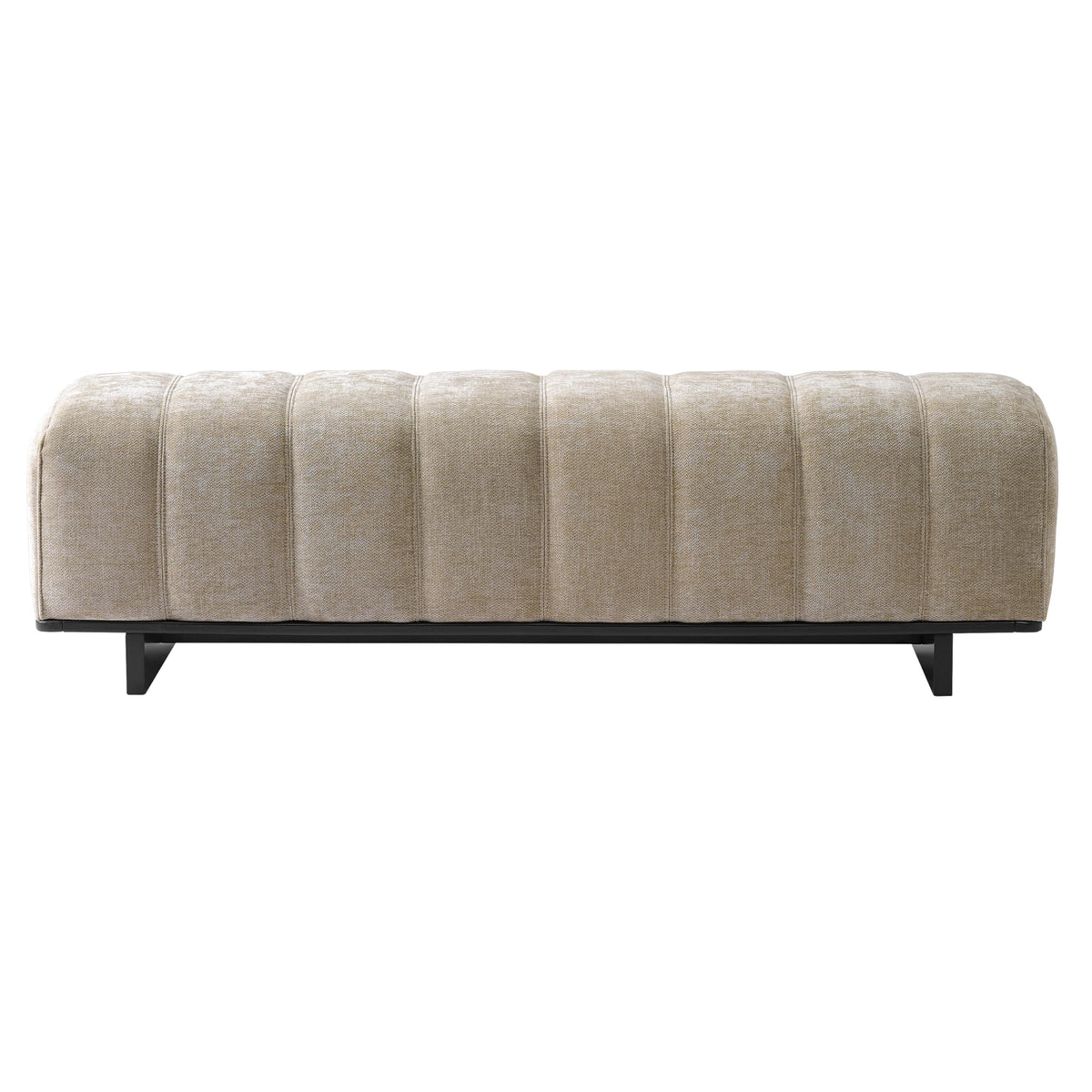 Oatmeal Black Chenille Upholstered Dining Bench H210