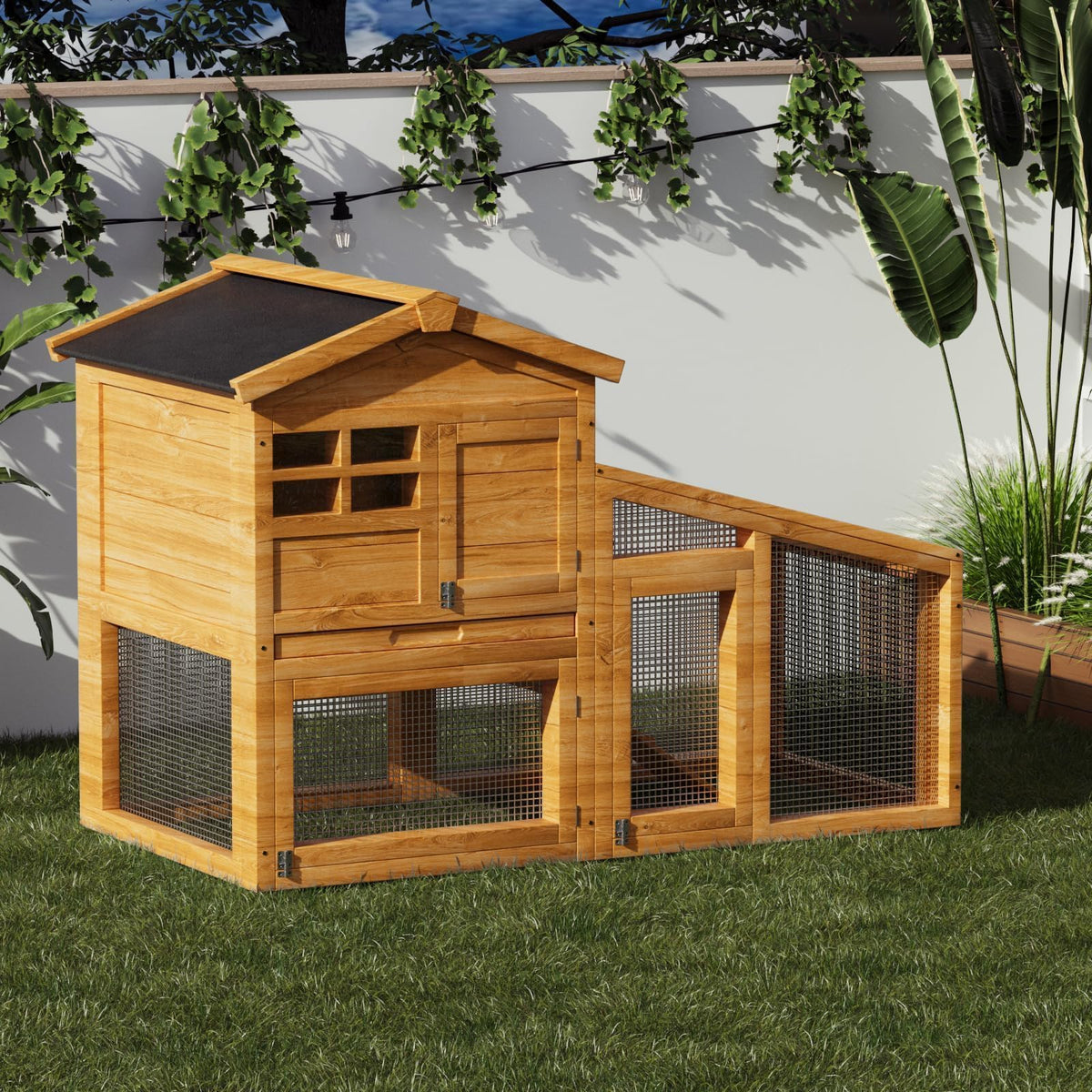 54" 2-Tier Wooden Rabbit Hutch R584839