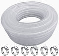 1" OD 100Ft Braided Clear PVC Vinyl Tubing E526