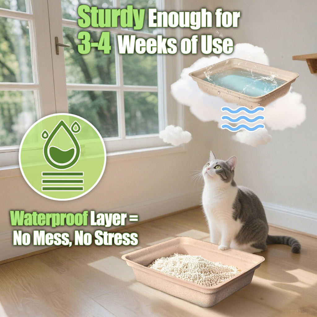 Disposable Litter Box for Cats Large 2/4/6/8-Pack 17.5X 13.5in Leak-Proof L813947