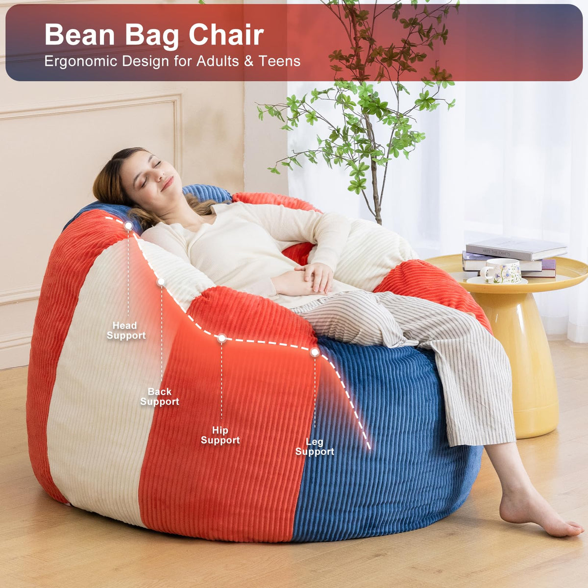 Shredded Foam Bean Bag Chair with Arms F230