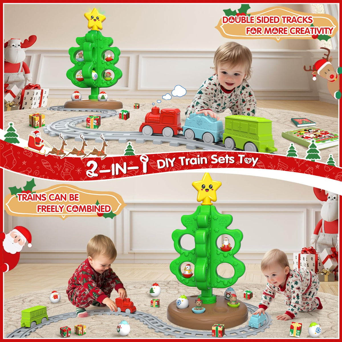 Colorful Plastic Finger Puppets Christmas Tree U86810