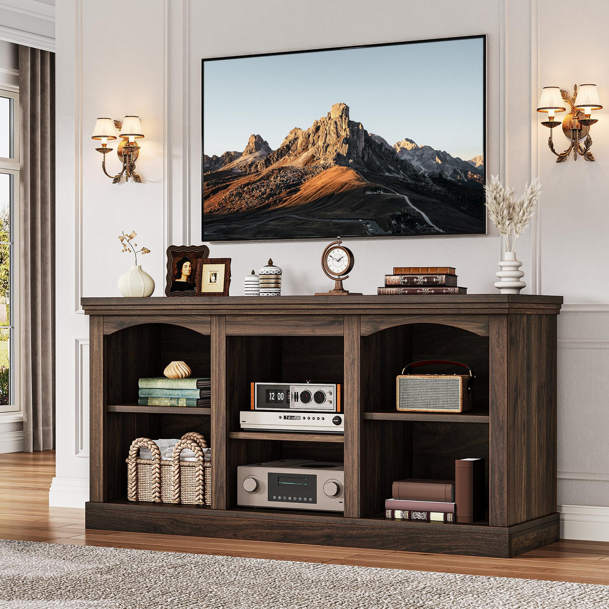 Farmhouse TV Stand with Cord Management N992