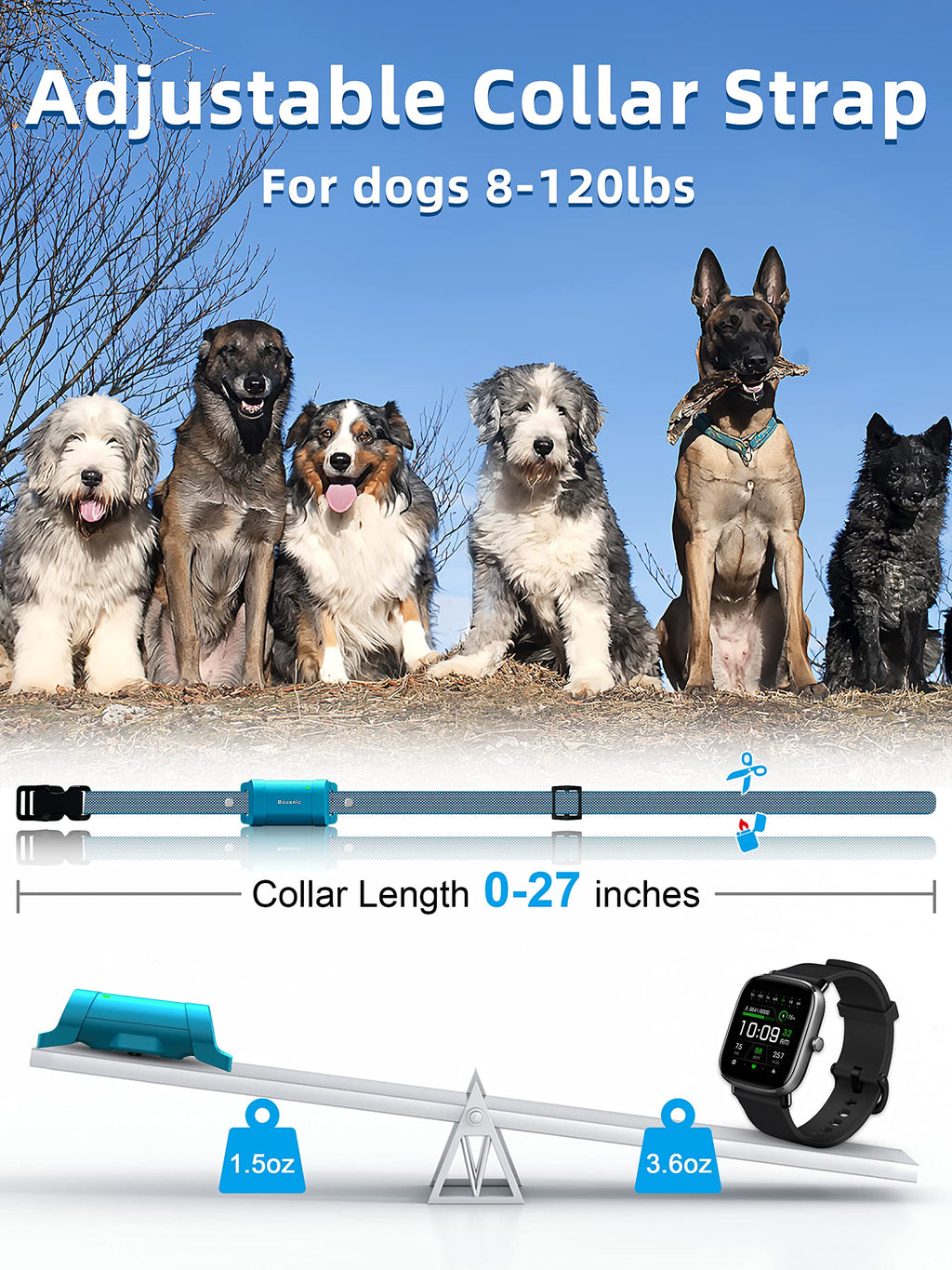 Waterproof Rechargeable Dog Training Collar with Remote H1679