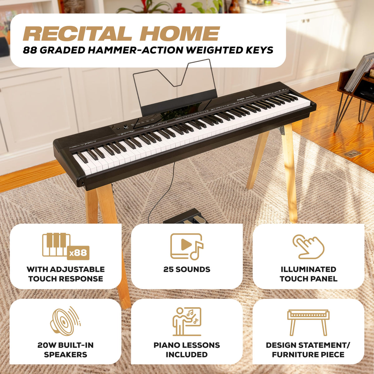 88-Key Black Digital Piano A494993