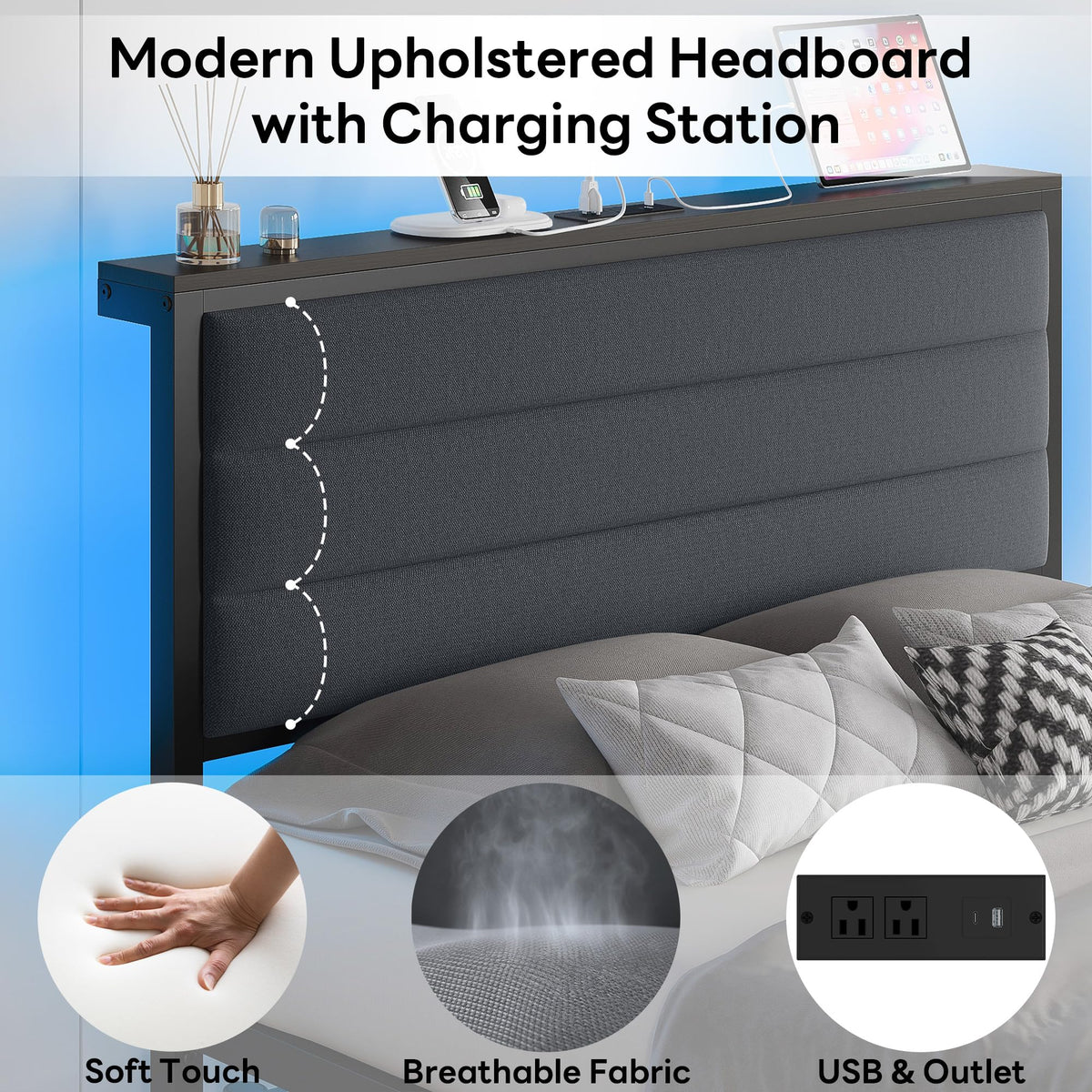 Full Size Bed Frame with 2 Storage Drawers K5992