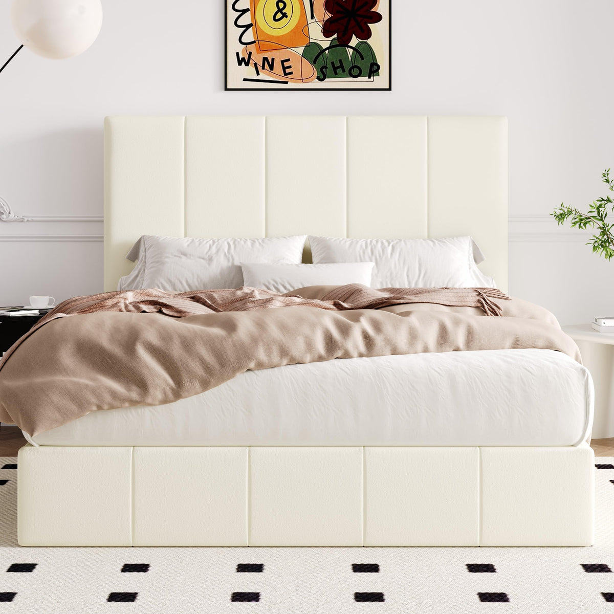 Queen Size Velvet Lift Up Storage Bed Frame H172