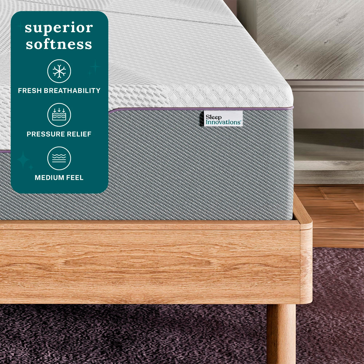 12 Inch Green Tea Memory Foam Mattress, Twin Size M378306