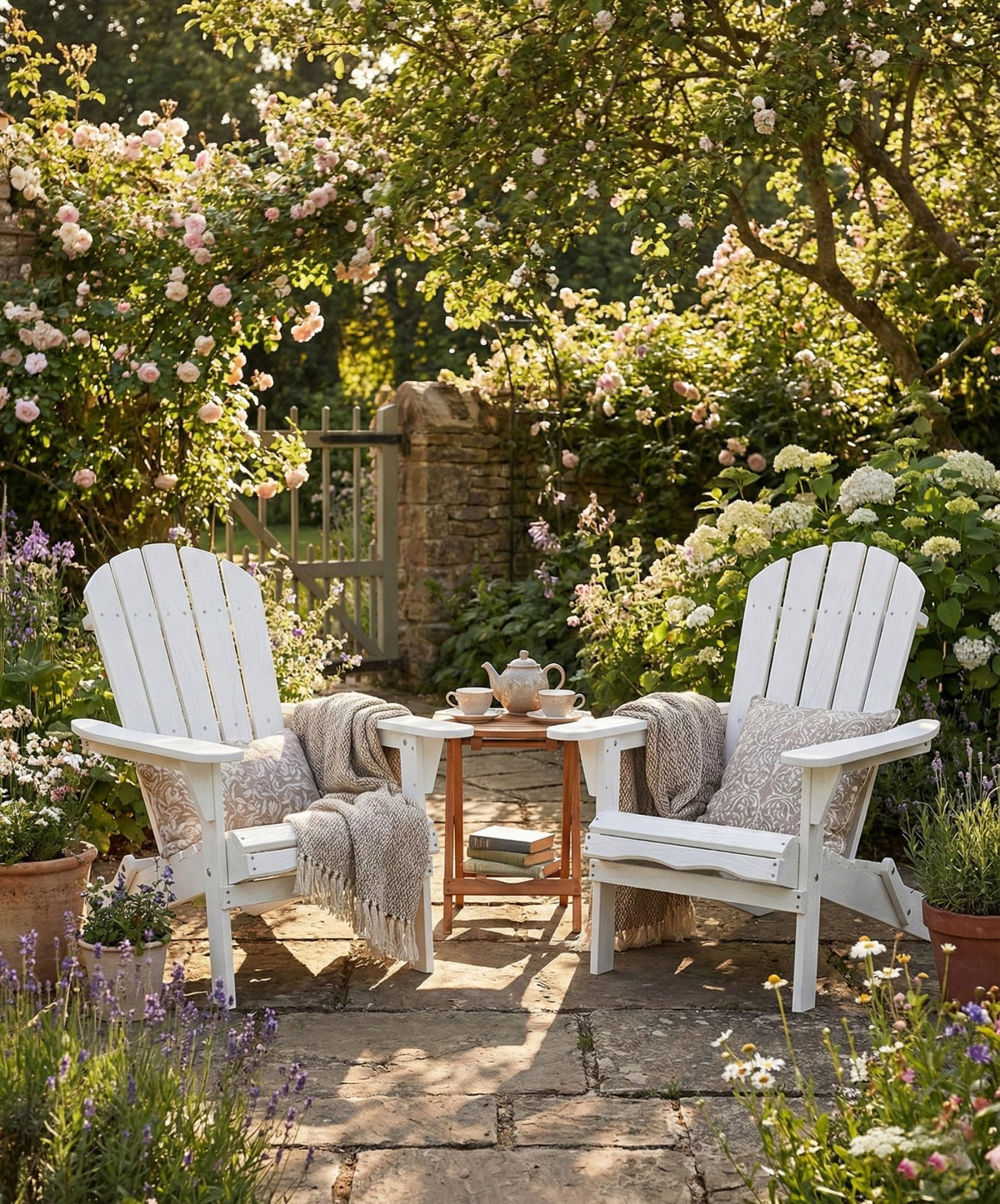 Folding Solid Cedar Wood Outdoor Chair B5391