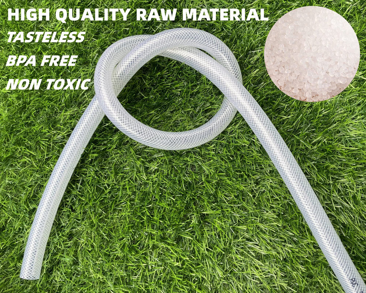 1" OD 100Ft Braided Clear PVC Vinyl Tubing E526