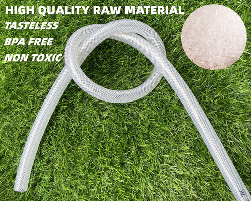 1" OD 100Ft Braided Clear PVC Vinyl Tubing E526