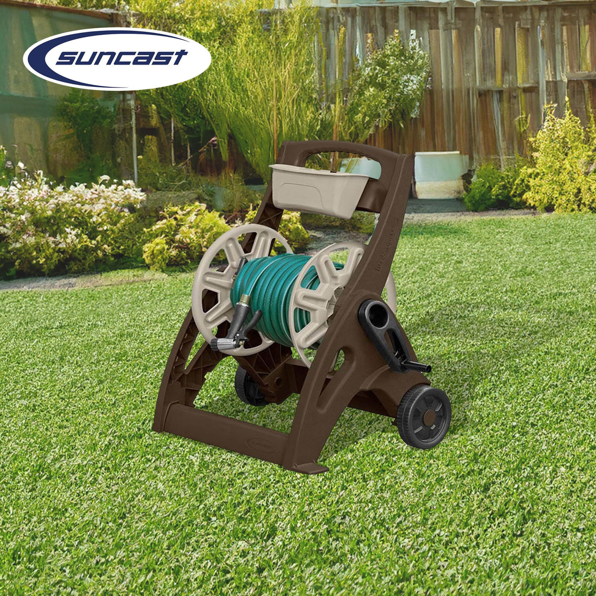 Lightweight Portable Garden Hose Reel Cart with Wheels and Crank Handle G6534