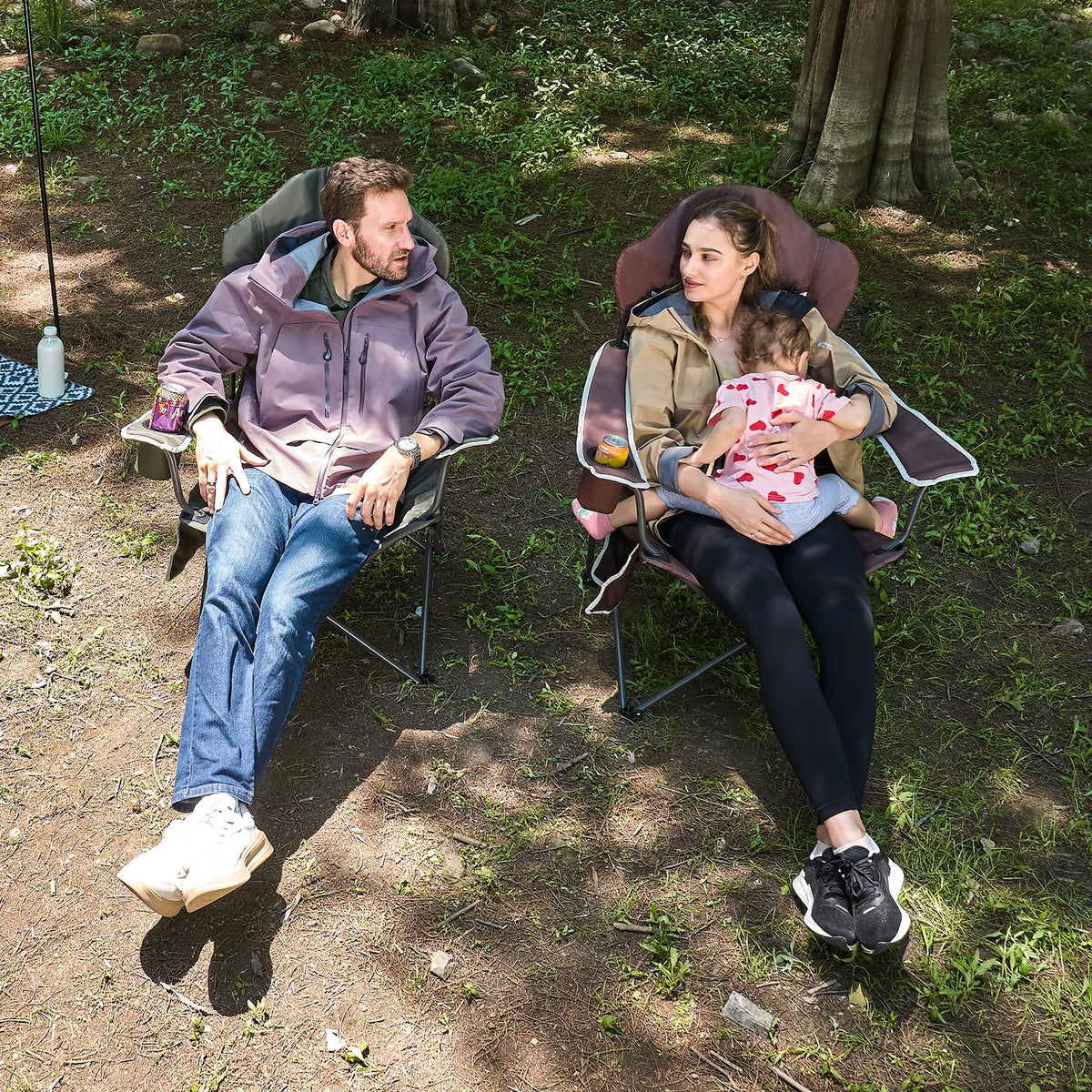 Folding Camping Chairs 2 Pack Green I18724